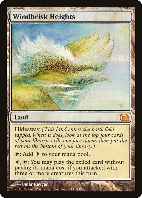 Windbrisk Heights, carta Magic di tipo Land illustrata da Omar Rayyan