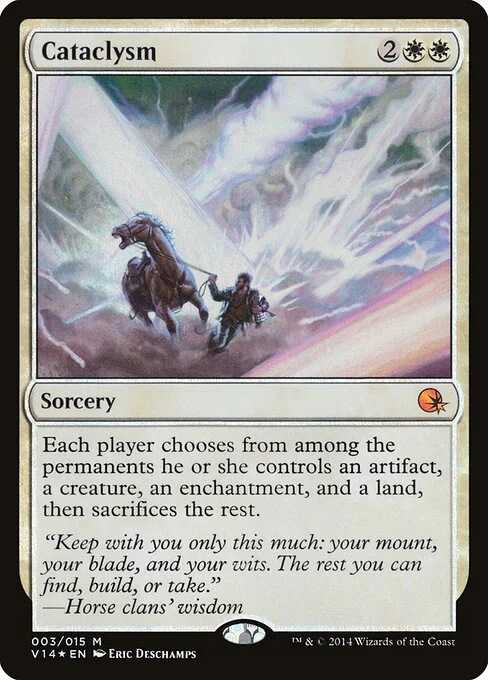 Cataclysm, carta Magic di tipo Sorcery illustrata da Eric Deschamps