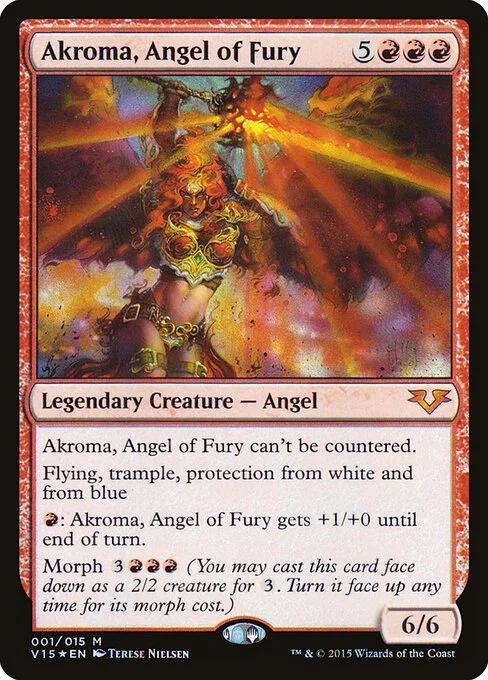 Akroma, Angel of Fury, carta Magic di tipo Legendary Creature — Angel illustrata da Terese Nielsen