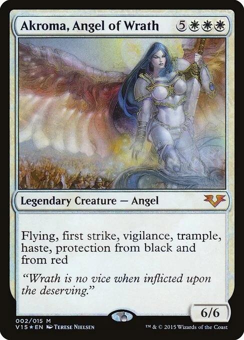 Akroma, Angel of Wrath, carta Magic di tipo Legendary Creature — Angel illustrata da Terese Nielsen