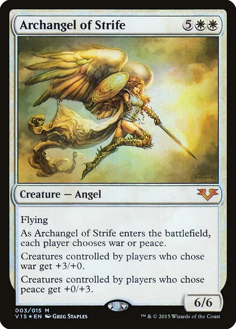 Archangel of Strife, carta Magic di tipo Creature — Angel illustrata da Greg Staples