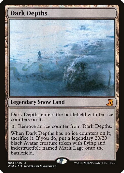 Dark Depths, carta Magic di tipo Legendary Snow Land illustrata da Stephan Martiniere