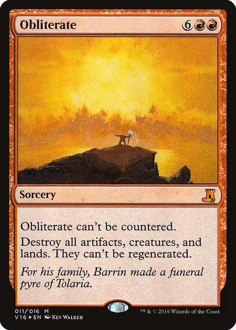 Obliterate, carta Magic di tipo Sorcery illustrata da Kev Walker
