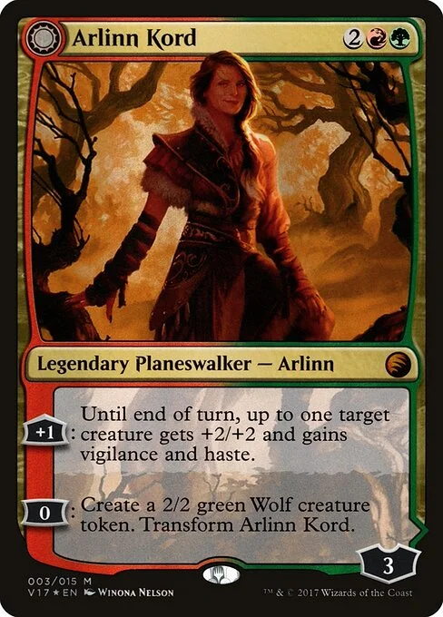 Arlinn Kord // Arlinn, Embraced by the Moon, carta Magic di tipo Legendary Planeswalker — Arlinn // Legendary Planeswalker — Arlinn illustrata da Winona Nelson