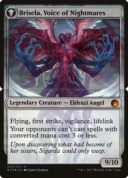 Brisela, Voice of Nightmares, carta Magic di tipo Legendary Creature — Eldrazi Angel illustrata da Clint Cearley
