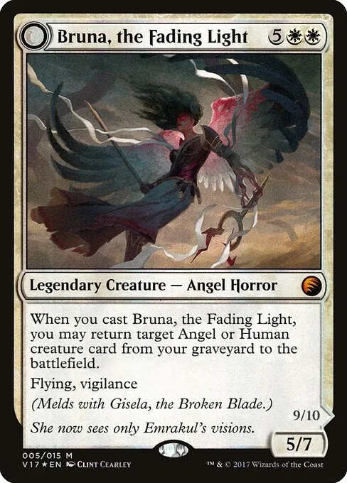 Bruna, the Fading Light, carta Magic di tipo Legendary Creature — Angel Horror illustrata da Clint Cearley