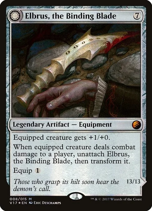 Elbrus, the Binding Blade // Withengar Unbound, carta Magic di tipo Legendary Artifact — Equipment // Legendary Creature — Demon illustrata da Eric Deschamps