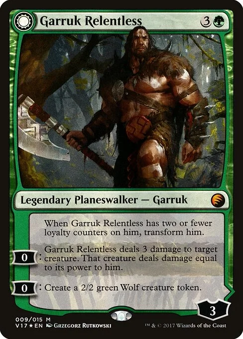 Garruk Relentless // Garruk, the Veil-Cursed, carta Magic di tipo Legendary Planeswalker — Garruk // Legendary Planeswalker — Garruk illustrata da Grzegorz Rutkowski