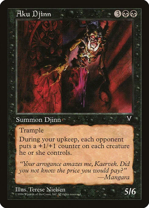 Aku Djinn, carta Magic di tipo Creature — Djinn illustrata da Terese Nielsen