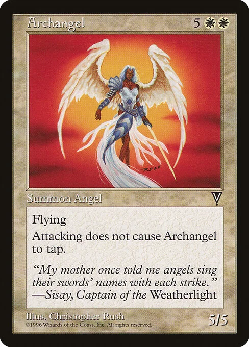 Archangel, carta Magic di tipo Creature — Angel illustrata da Christopher Rush