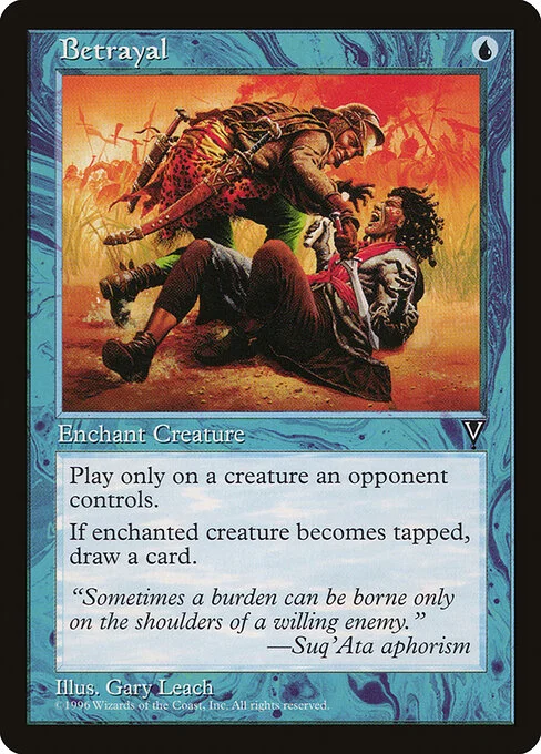 Betrayal, carta Magic di tipo Enchantment — Aura illustrata da Gary Leach