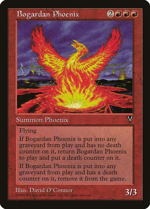 Bogardan Phoenix, carta Magic di tipo Creature — Phoenix illustrata da David O'Connor
