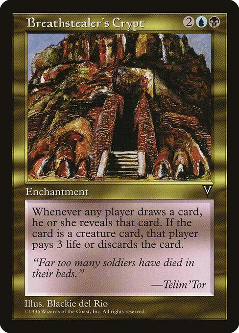 Breathstealer's Crypt, carta Magic di tipo Enchantment illustrata da Blackie del Rio