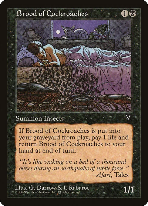 Brood of Cockroaches, carta Magic di tipo Creature — Insect illustrata da Geofrey Darrow & I. Rabarot