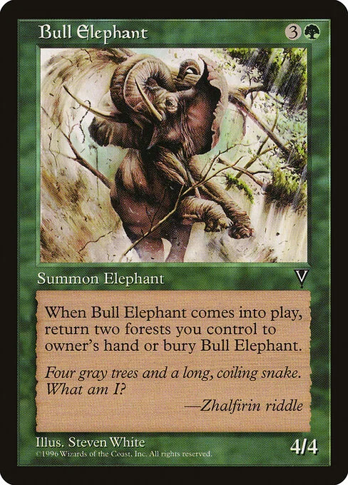Bull Elephant, carta Magic di tipo Creature — Elephant illustrata da Steve White
