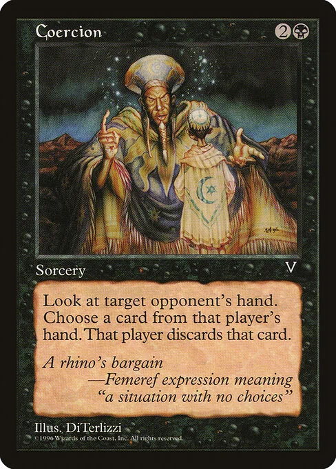 Coercion, carta Magic di tipo Sorcery illustrata da DiTerlizzi