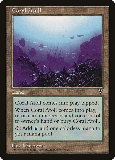 Coral Atoll, carta Magic di tipo Land illustrata da John Avon