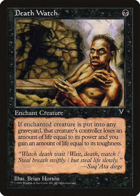 Death Watch, carta Magic di tipo Enchantment — Aura illustrata da Brian Horton