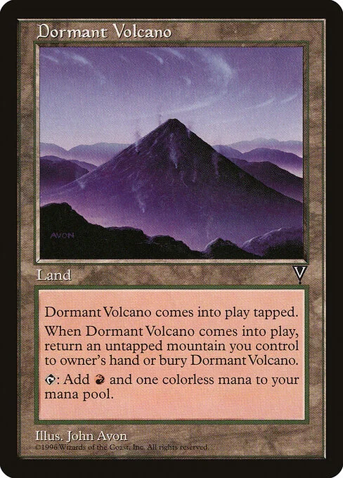 Dormant Volcano, carta Magic di tipo Land illustrata da John Avon