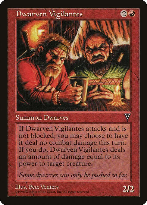 Dwarven Vigilantes, carta Magic di tipo Creature — Dwarf illustrata da Pete Venters