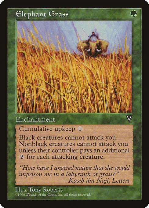 Elephant Grass, carta Magic di tipo Enchantment illustrata da Tony Roberts