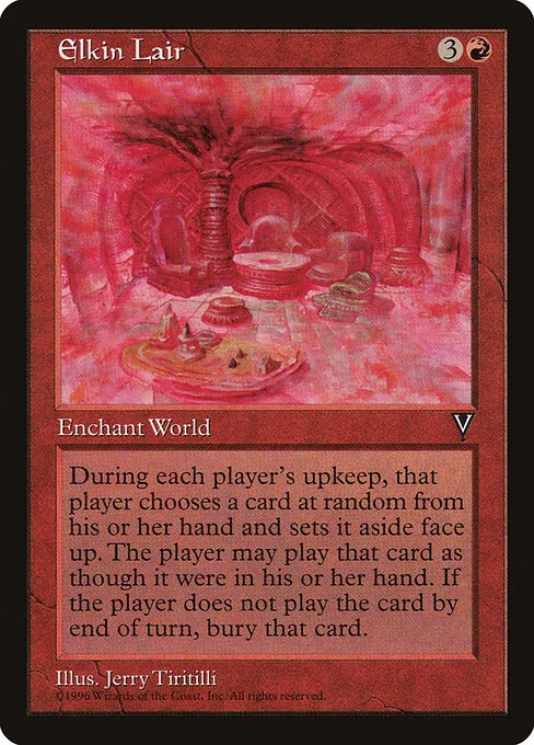 Elkin Lair, carta Magic di tipo World Enchantment illustrata da Jerry Tiritilli