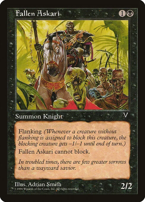 Fallen Askari, carta Magic di tipo Creature — Human Knight illustrata da Adrian Smith