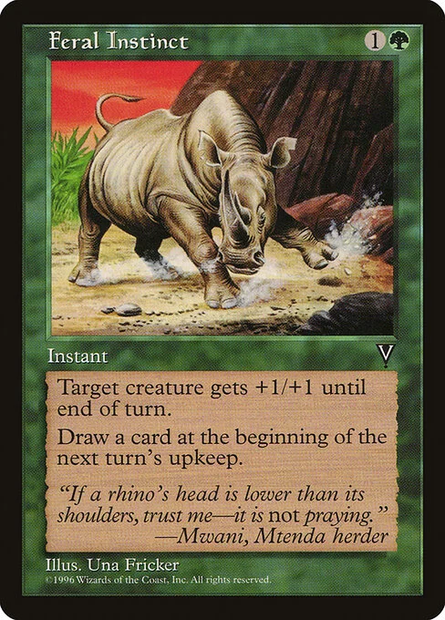 Feral Instinct, carta Magic di tipo Instant illustrata da Una Fricker