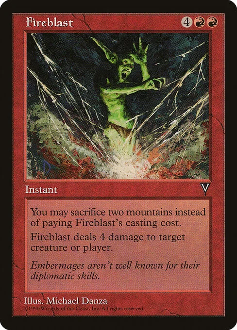 Fireblast, carta Magic di tipo Instant illustrata da Michael Danza