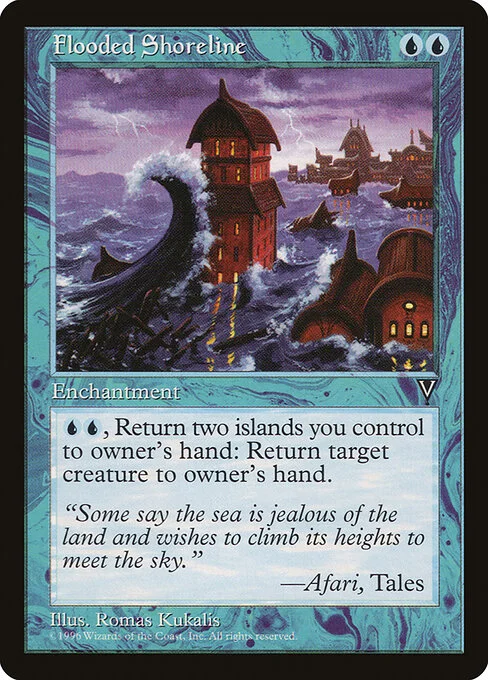 Flooded Shoreline, carta Magic di tipo Enchantment illustrata da Romas Kukalis