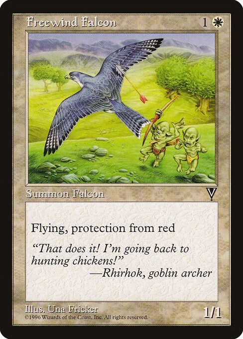 Freewind Falcon, carta Magic di tipo Creature — Bird illustrata da Una Fricker