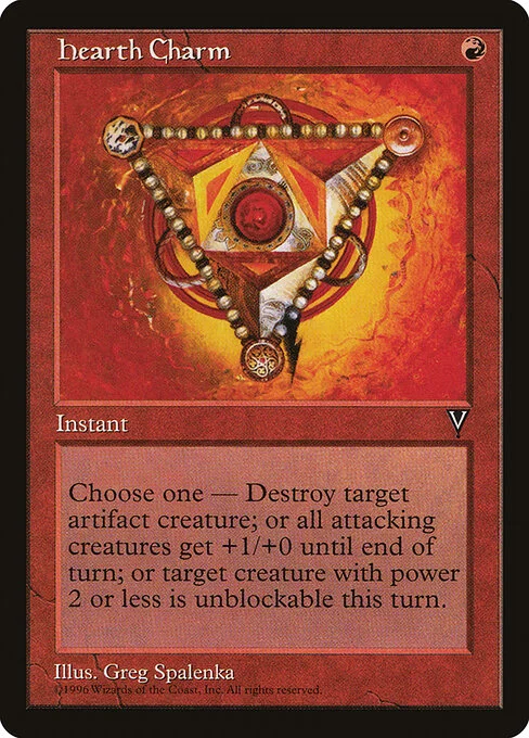 Hearth Charm, carta Magic di tipo Instant illustrata da Greg Spalenka