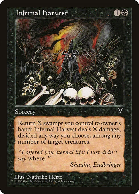Infernal Harvest, carta Magic di tipo Sorcery illustrata da Nathalie Hertz