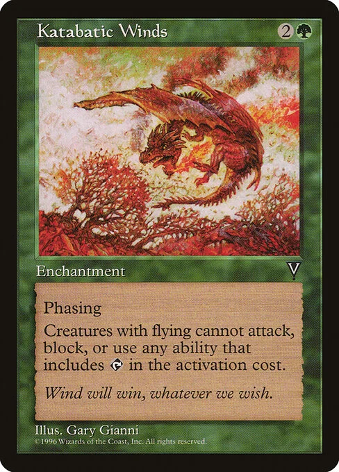 Katabatic Winds, carta Magic di tipo Enchantment illustrata da Gary Gianni