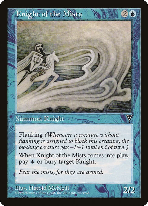 Knight of the Mists, carta Magic di tipo Creature — Human Knight illustrata da Harold McNeill