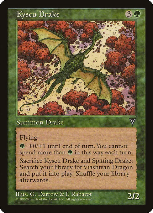 Kyscu Drake, carta Magic di tipo Creature — Drake illustrata da Geofrey Darrow & I. Rabarot