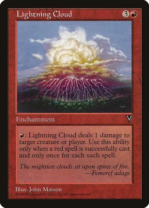 Lightning Cloud, carta Magic di tipo Enchantment illustrata da John Matson