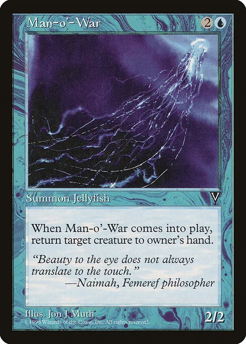 Man-o'-War, carta Magic di tipo Creature — Jellyfish illustrata da Jon J Muth