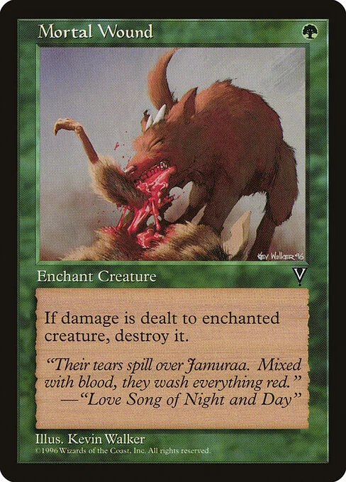 Mortal Wound, carta Magic di tipo Enchantment — Aura illustrata da Kev Walker