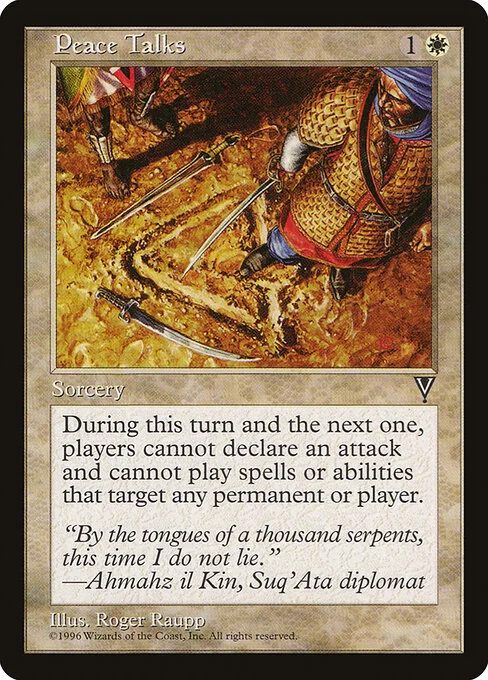 Peace Talks, carta Magic di tipo Sorcery illustrata da Roger Raupp