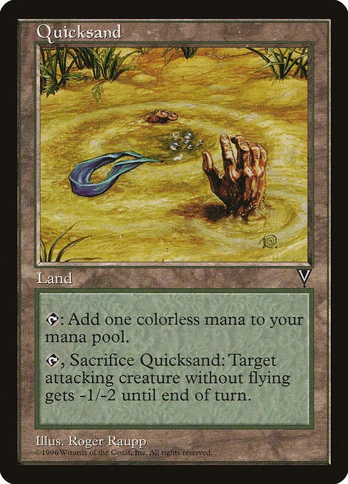 Quicksand, carta Magic di tipo Land illustrata da Roger Raupp