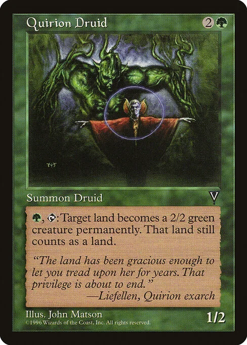 Quirion Druid, carta Magic di tipo Creature — Elf Druid illustrata da John Matson