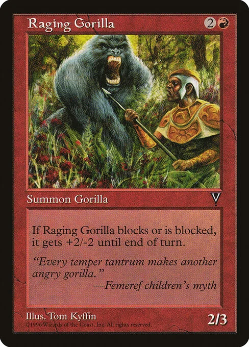 Raging Gorilla, carta Magic di tipo Creature — Ape illustrata da Tom Kyffin