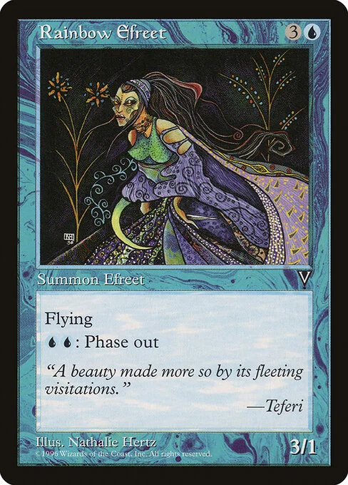 Rainbow Efreet, carta Magic di tipo Creature — Efreet illustrata da Nathalie Hertz