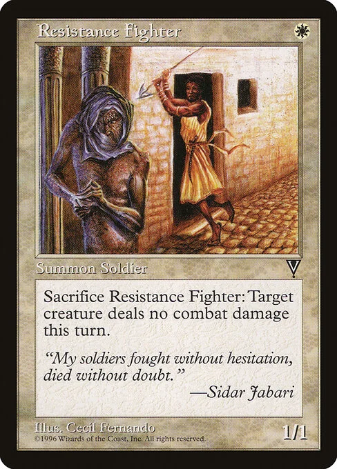 Resistance Fighter, carta Magic di tipo Creature — Human Soldier illustrata da Cecil Fernando