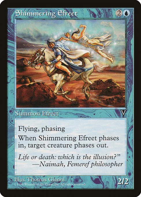 Shimmering Efreet, carta Magic di tipo Creature — Efreet illustrata da Thomas Gianni
