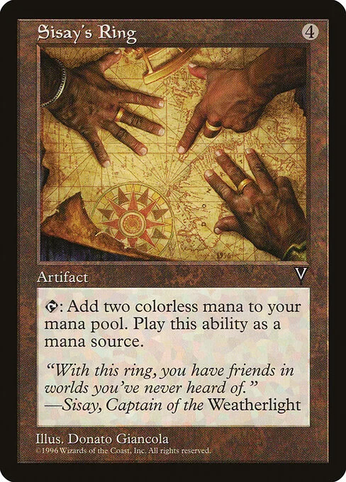Sisay's Ring, carta Magic di tipo Artifact illustrata da Donato Giancola
