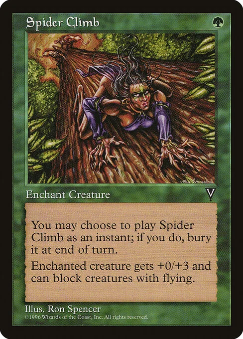 Spider Climb, carta Magic di tipo Enchantment — Aura illustrata da Ron Spencer