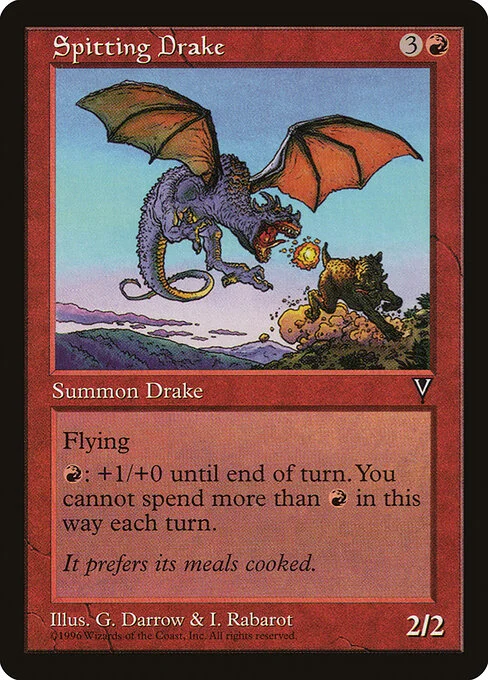 Spitting Drake, carta Magic di tipo Creature — Drake illustrata da Geofrey Darrow & I. Rabarot