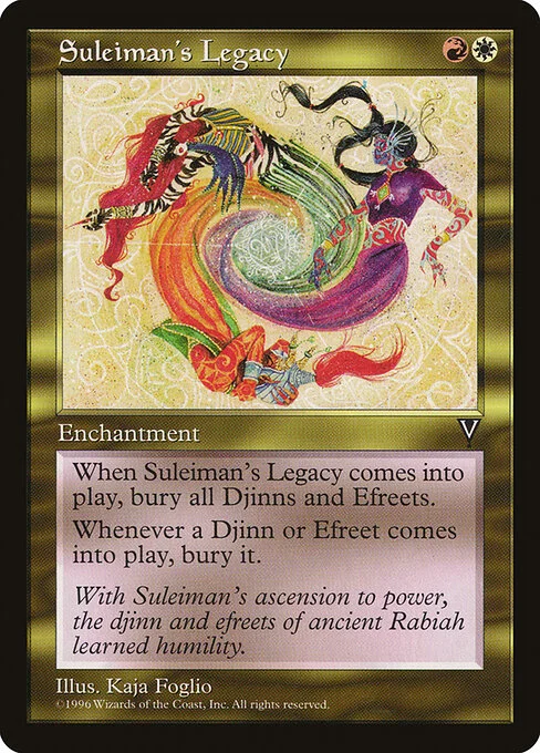 Suleiman's Legacy, carta Magic di tipo Enchantment illustrata da Kaja Foglio